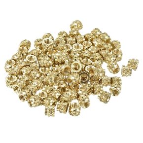 uxcell Knurled Insert Nut M3 x 4mm L x 5mm OD Female Thread Brass Embedding Nut 250 Pcs