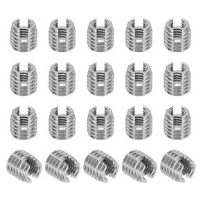 PATIKIL Self-Tapping Threaded Inserts, 20 Pcs M4 x M6.5 x 5mm 303 Stainless Steel Thread Adapter Reducer Slotted Screw Repair Inserts Nuts Sleeve