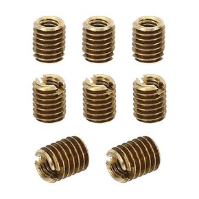 PATIKIL Brass Threaded Repair Insert Nut, 8 Pcs M6xM4x20mm Male to Female Slotted Thread Sleeve Inserts Reducing Nut Adapter Reducer Screw Sleeves