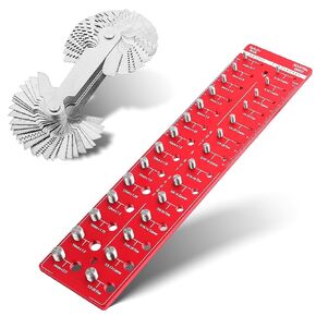 Thread Checker, 28 Nut and Bolt Thread Checker & 58pcs Thread Pitch Gauge, 60Degree Metric, 55 Degree Imperial and 8pcs US SAE Type for Industrial Measurement (Thread Checker & Thread Pitch Gauge)