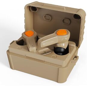 Active Shooting Electronic Earplug Noise Cancelling Reduction Sound Surpression in-Ear Ear Plug,NRR 24dB,Desert Tan Color,with Charing Case for Gun Range Hunting