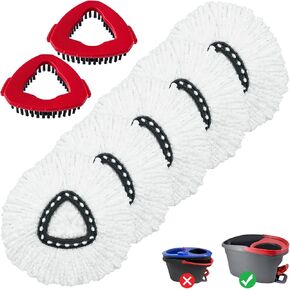 Mop Heads Replacement for O-Ceda Mop Replace Head EasyWring Spin Mop Replacement Head, Microfiber Mop Refills, Include 5Pack Mop Head Replacement Deep Cleaning Machine Washable and Scrubber Mop Head