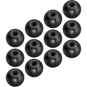 METALLIXITY Threaded Ball Knobs (25mm/0.98") 12Pcs, Plastic Round Operation Ball Handles with M6 Female Thread - for Machine Handle Tool Replacement, Black