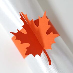 Autumn Paper Napkin Band,Thanksgiving Napkin Ring Self Adhesive,50PCS Fall Maple Leaves Wraps Bands,Table Setting Wedding Event Harvest Party Supplies (Brown, 1.5inch)