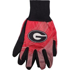 WinCraft NCAA Two Color Grip Palm Halftone Utility Gloves (Georgia Bulldogs)
