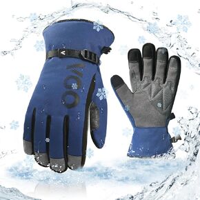 Vgo... -20℃/-4°F Waterproof Winter Work Gloves Cold Weather Waterproof Work Gloves Waterproof Insulated Gloves(1 Pair,M,Black,SL7761FLWP)