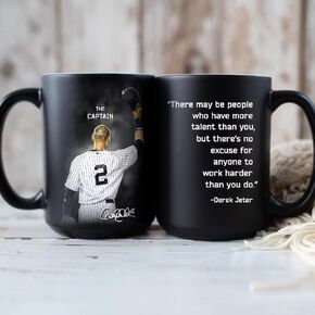 Derek New York Jeter Baseball Coffee Mug - Motivational Quote - Mother's Day, Father's Day, Birthday, Christmas Gifts For Fan - 15 Oz Ceramic Cup