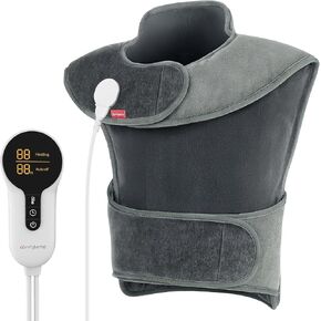 Comfytemp Far Infrared Heating Pad for Neck Shoulders Upper Back Pain Relief, 2.5lb Weighted Heat Pad with Adjustable Band, FSA HSA Eligible 20"×22" Heated Vest, Christmas Gifts for Women Men Mom Wife