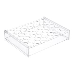 PATIKIL 30 Holes Test Tube Rack, 22.5mm Round Hole Acrylic Test Tube Holder Stand Suitable for 2ml, 3ml Test Tube for Laboratory Centrifugal Tube Scientific Experiments, Clear