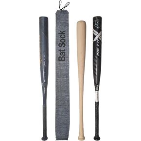 Bat Sleeve, Baseball and Softball Bat Accessory, Bat Cover Protection, Bat Sock, Knitted Bat Sock Case, Gray, 35 Inches One Size