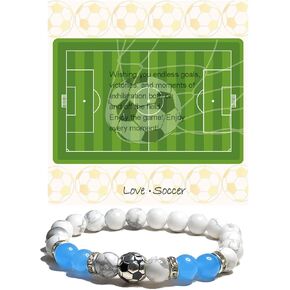 Soccer Bracelet Gifts, Soccer Jewelry, Inspirational Unisex Soccer Bracelet for Soccer Coach,Soccer Player,Soccer Lover