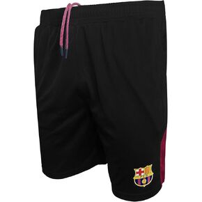 Icon Sports Men's Compatible with FC Barcelona Officially Licensed Poly Soccer Shorts -02