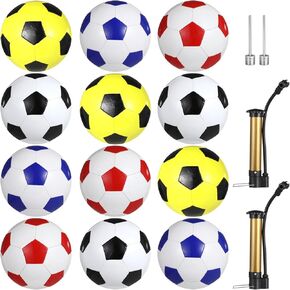 OMISTAR 12 PCS Soccer Balls Size 5 with Pump, Outside Sport Training Ball for Youth Kids Adult Teen Soccer Balls Bulk Sport Gift (4 Colors)