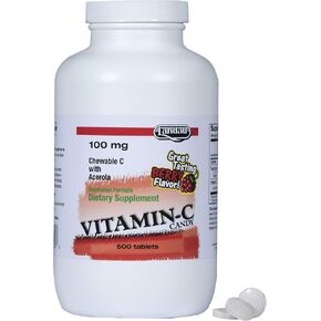 Landau 100mg Chewable Vitamin C Candy for Kids & Adults – Easy-to-Take Vitamin C Supplement with Acerola – Kosher & Made in The USA – Great Tasting Berry Flavor, 250 Tablets in Saudi Arabia