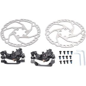 Disc Brake Kit Front: F160-R140 Rear: F180-R160 Calipers 2pcs 160mm Rotors Premium Alloy Disc Brake Sets for MTB Black