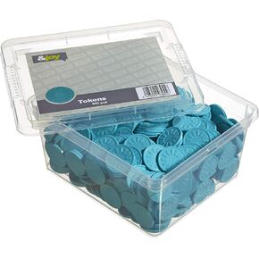 En-Joy embossed plastic tokens - 500 coins - 29 mm - Turquoise Flower