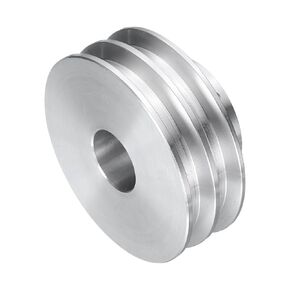 uxcell V-Type Pulley 18mm Bore 60mm Outer Dia Double Groove Aluminum Alloy for Motor Shaft Drilling Machine 6mm(1/4") PU Shape Belt