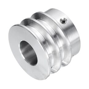 uxcell V-Type Pulley 18mm Bore 40mm Outer Dia Double Groove Aluminum Alloy for Motor Shaft Drilling Machine 6mm(1/4") PU Shape Belt