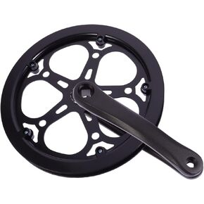 Kisangel 1 Set Bicycle Crankset Single Ring Bike Crankset for Single Speeds Bike 52t Crankset 52 Tooth Crankset Replacement for Crank P_b0936qsxxd Aluminum Alloy Mountain Bike Crankshaft