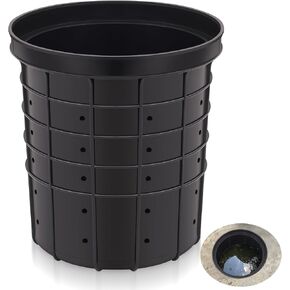 Perforated Sump Basin Sump Pump Basin 15 * 13 Inch Perforated Sump Pump Bucket with 40 Drilled Holes for Crawl Spaces, Yards, Patios and Driveways