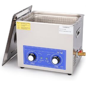 Ultrasonic Cleaning Machine, 304 Stainless Steel All-purpose Ultrasonic Washing Device with Mechanic Control Panel of Heating and Timer for Laboratory 40kHz 110V, 10L