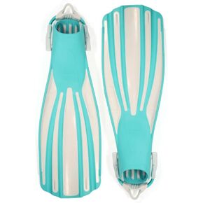 Fourth Element Rec Scuba Diving Fins, Aqua/White, Regular