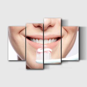 NCDIALHDFU Canvas Wall Art Woman smile Teeth whitening Dental care Photo Prints Realism Artworks Modern Wall Decor for Living Room Clinic Office Gift for Dental Students Dentist Nurses