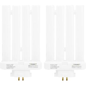 Mandala Crafts FML27 27-Watt 6500K Compact Fluorescent Light Bulbs with Quad Tubes, 4-Pin GX10q-4 Base FML 27, 2 Pack FML Lamp 27 Watt Bulbs
