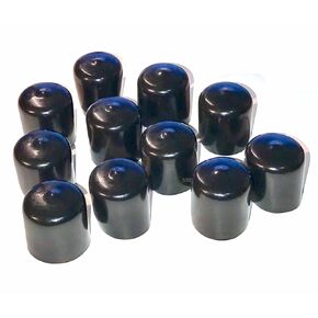 SBDs USA Make (Pack of 10): 1" Round Black Vinyl Flexible End Cap, Pipe Post Tubing Rod Cover 1 Inch for Black Rubber Plastic Tube Hub Caps Tubing Post | Stretchable PVC 'Rubber Like' .