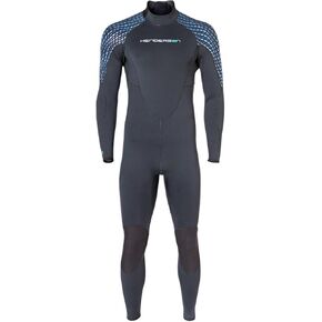 Henderson Mens 5mm Greenprene Back Zip Full Wetsuit-Black/Blue/Silver-MS