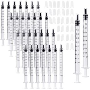 Syringe with Cap 30Pcs Plastic Small Syringes with Cover Dispensing Sample Injection Syringes Measurement Multifunction Lab Utensils for Feedings Collections Watering Refilling