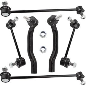 6Pcs Suspension Kit Front Outer Tie Rod Ends + Front Rear Stabilizer Sway Bar End Links Fit For Acura MDX 2001-2005, For Honda Pilot 2003 2004 2005 Replace# K90349 K90716 K90717 ES3717 ES3716