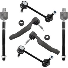 6Pcs Suspension Kit Front Inner & Outer Tie Rod End Sway Bar End Link Fit For Ford Thunderbird 2002-2005 Convertible, For Lincoln LS 2000-2006 Replace# K80261 ES800415 ES800414 EV452 EV453