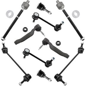 10Pc Front Lower Ball Joints Sway Bar Outer Inner Tie Rods End Links Fit For Ford Thunderbird 2003-2005, For Lincoln LS 2003-2006 Replace# K500085 K80261 K80245 K80246 ES800415 ES800414 EV454