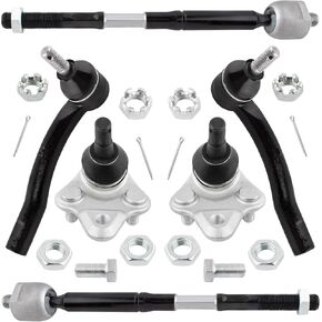 6Pcs Steering Suspension Kit Front Outer Inner Tie Rods Lower Ball Joints Fit For Toyota Corolla 2003 2004 2005 2006 2007 2008 1.8L Replace# EV470 ES80431 ES80432 K90309