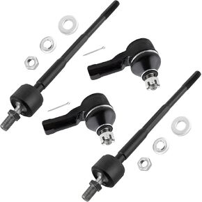 4Pc Suspension Kit Front Inner Outer Tie Rods End Left Driver Right Passenger Set Fit For Acura Integra 1986-1989, For Honda Civic 1984-1987, For Honda Wagovan 1984-1987 Replace# ES2095 EV180