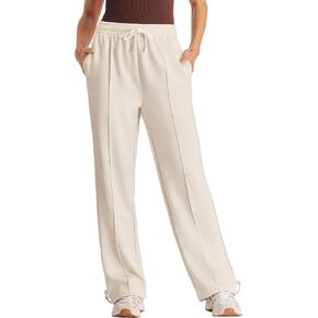 PULI Women Wide Leg Sweatpants High Waist Lounge Yoga Pants Casual Drawstring Loose Joggers with Pockets