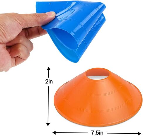 20 قطعة من مخاريط حقل الرشاقة من Laiiqi، قرص علامات كرة القدم مع حقيبة شبكية، مخاريط قرص احترافية لتدريب كرة القدم، أقلام تحديد ميدانية منخفضة للأطفال والكبار in Kuwait