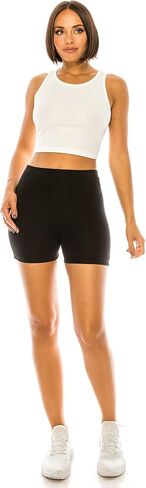 RENESEILLE Women's Active Biker Shorts – High Waist 3" Inseam Athletic Workout Gym Sports Yoga Running Bike Pants in Saudi Arabia