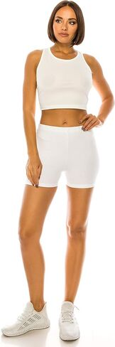 RENESEILLE Women's Active Biker Shorts – High Waist 3" Inseam Athletic Workout Gym Sports Yoga Running Bike Pants in Saudi Arabia