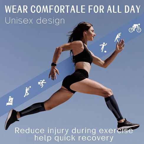 Calf Compression Sleeve For Men & Women(2 Pairs) Leg Compression Sleeve,Compression Socks,Athletic Socks,Pain Relief in Saudi Arabia