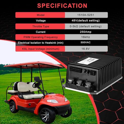 1510A-5251 1510A-5201 1510A-5250 وحدة تحكم سرعة محرك DC Curtis 48V 250A، متوافقة مع عربات الجولف Curtis Club استبدال 1510A-5250,1510-5201,1510A-5252، 1510A-5251 in Kuwait