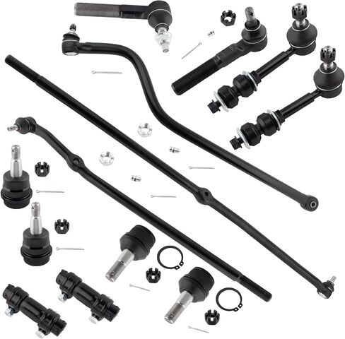 13Pc Front Tie Rod Drag Link + Adjusting Sleeves + Track Bar + Sway Bar + Ball Joints Fit For Dodge Ram 1500 2000-2001 4WD Replace# K7401 K3134 K7453 ES3526 ES3527 DS1462 DS1413 ES2012 DS1460 in Saudi Arabia