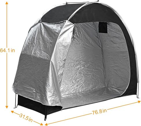 Instellar Bike Storage Tent, Waterproof 210D Silver Coated Oxford with Window Design, Portable Outdoor Bike Covers Storage Shed Tent for Backyard Garden Camping (Black) in Saudi Arabia