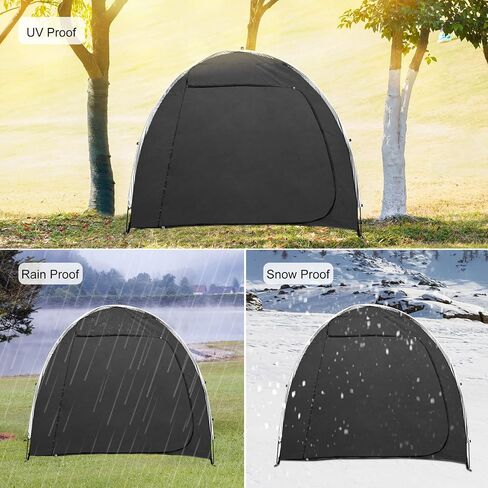 Instellar Bike Storage Tent, Waterproof 210D Silver Coated Oxford with Window Design, Portable Outdoor Bike Covers Storage Shed Tent for Backyard Garden Camping (Black) in Saudi Arabia