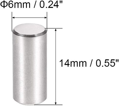 uxcell 10Pcs 8mm X 40mm Dowel Pin 304 Stainless Steel Cylindrical Shelf Support Pin Fasten Elements Silver Tone in Saudi Arabia