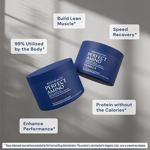 BodyHealth PerfectAmino Powder - BCAA and EAA Powder for Pre and Post Workout - Amino Acid Energy Drink Powder for Men and Women to Support Lean Muscle and Recovery - Chocolate - 20 Servings in Saudi Arabia
