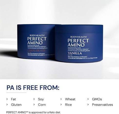 BodyHealth PerfectAmino Powder - BCAA and EAA Powder for Pre and Post Workout - Amino Acid Energy Drink Powder for Men and Women to Support Lean Muscle and Recovery - Chocolate - 20 Servings in Saudi Arabia