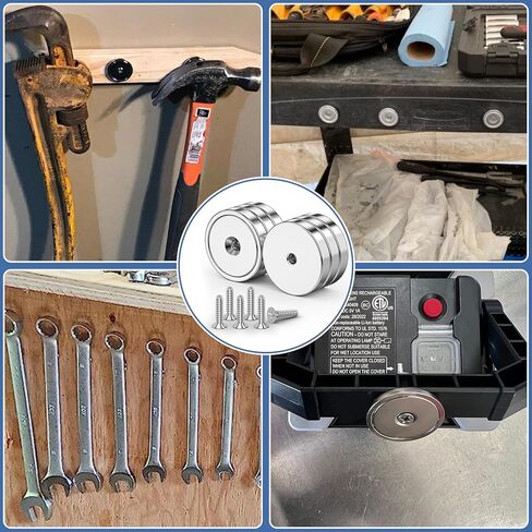 عبوتان من مغناطيسات كأس النيوديميوم، 110 رطل + مغناطيسات كأس الأرض النادرة مع فتحة ومسامير شديدة التحمل، مغناطيس مقاوم للماء على شكل قرص كبير مع فتحة للتركيب على الحائط، والباب، ومكان العمل، وفي الهواء الطلق in Kuwait