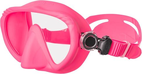 قناع الغوص SCUBAPRO Ghost Scuba، تصميم منخفض الحجم بدون إطار مع عدسة واحدة فائقة الوضوح، وتنورة من السيليكون وأبازيم حزام سهلة الضبط، وردي in Saudi Arabia